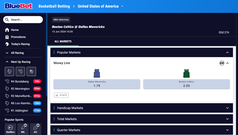 NBA betting BlueBet